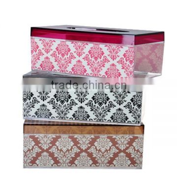 Baroque style printing plastic tissue box holder