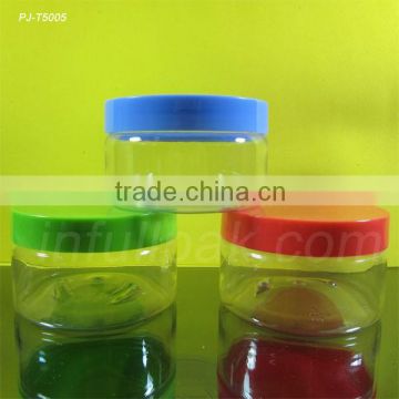 250ml Clear Plastic Jar with green lid/cap