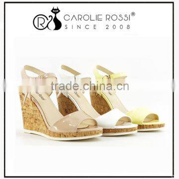 nude summer wooden beautiful sandals and sleepers wedge heel