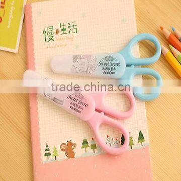 Cute plastic student cut scissors stainless steel artists accessories office scissors
