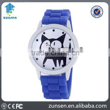 Casual Watch Geneva Unisex Quartz watch Men Women Analog Wristwatches Cat Pattern Sports Watches Silicone Watches