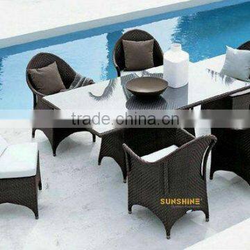 Luxurious outdoor furniture rattan wicker dining set