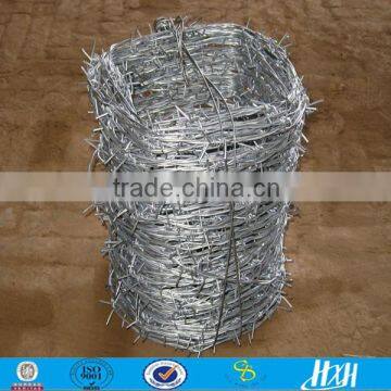 Hot dip/ Electric galvanized Double Twist Barbed wire fencing Guangzhou factory (ISO)