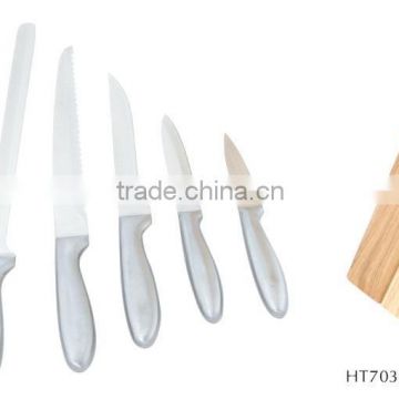 Stainless Steel Knife Set -8Pcs With Wooden Block