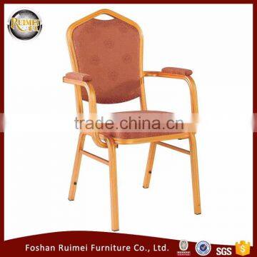 E-040 Comfortable fabric hotel dining chairs with arms