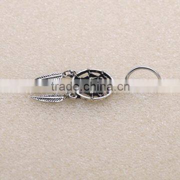 Ethnic Style Jewelry Womens Hollow Leaf Tassel Silver Dreamcatcher Rings Design photo-4