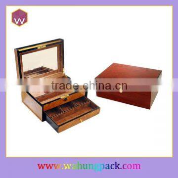 luxury wood 3 drawer acrylic jewelry box,welcome custom