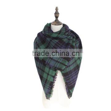 colorful plaid ladies scarf with acrylic materials