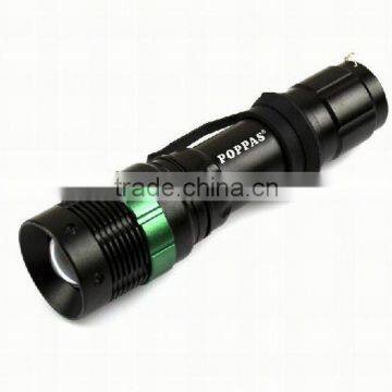 POPPAS T820 Hot Sale XPE Led Adjustable Focus Aluminum Men Police Flashlight Toy photo-3