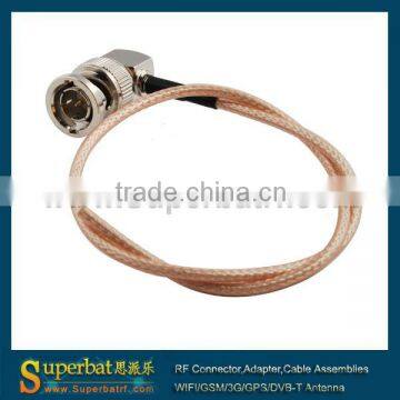 rf cable coaxial connector BNC male Right angle with one end of the cable RG179 75ohm cable rollers