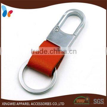 metal key chains rust proof with red leather