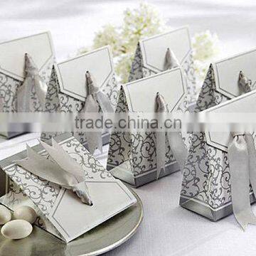 Silver Ribbon Favor Boxes