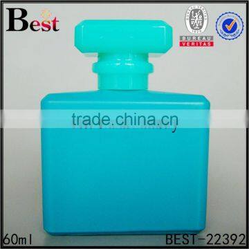 60ml square green perfume glass bottle, empty car mould perfume bottle