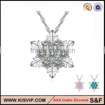 Snowflake Pendant AAA CZ Necklaces Jewelry Accessories