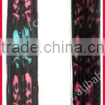 16 inch Animal Print Hair Synthetic Clip In Feather Hair Extension In Stock