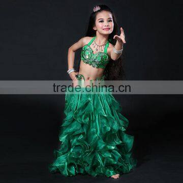 Wuchieal South Korea Yarn and Spandex Children Belly Dance Costumes for Performance