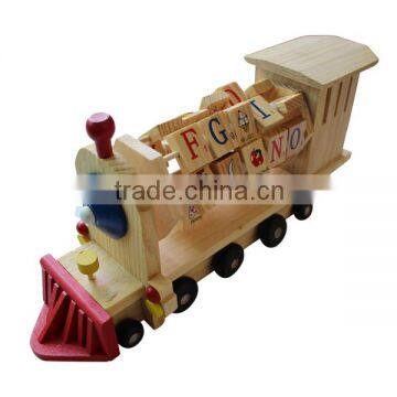 Wooden educational block train