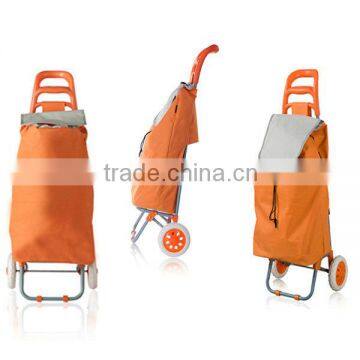 Collapsible shopping trolley bags with two-wheels