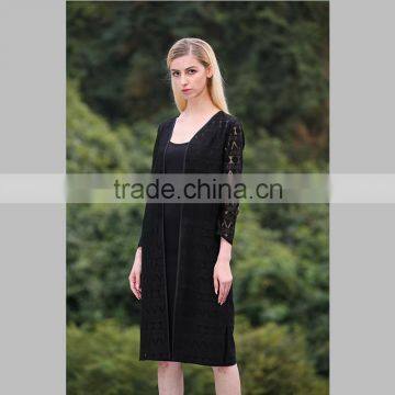 690039 Wholesale New Design Printing Front Short Back Lady Top Woman Blouse