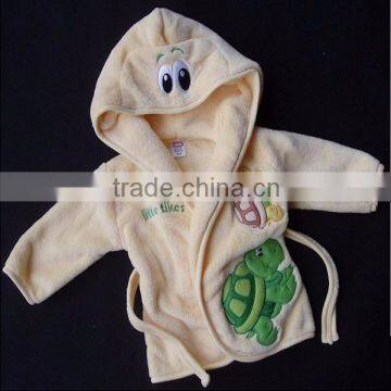 Polyester Cute Coral Fleece Children Animal Hooded Bathrobe