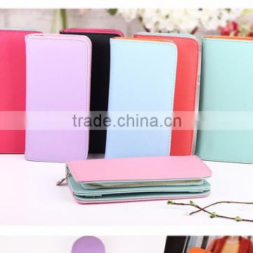 ladys top brand custom logo lady leather zipper wallet .zippered ladies leather wallet, leather wallet ladies multicolor famous