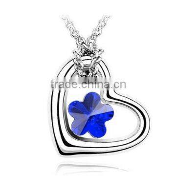 Wholesale Daily Wear Necklace Choker Crystal Multicolored Floral Pendant Necklaces Hollow Heart Necklace Accessory For Women