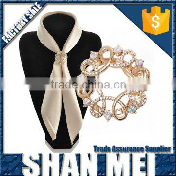 wholesale fashion stretch korean brooch rhinestone brooch scarf clip