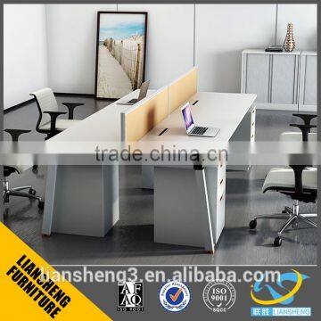 office furniture 4 seats staff computer desk for 4 persons with 3D pedestal