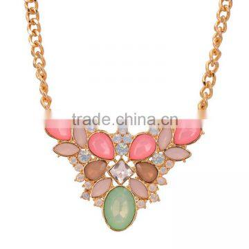 retro short chain necklace pendant gem diamond jewelry wholesale