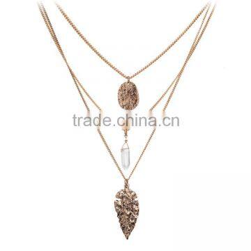 fashion jewelry Hongye three bullet leaves long necklace