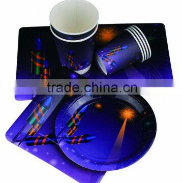 Shaped Custom Printed Halloween Design Paper Plates and Cups Sets photo-3