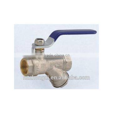 1/4"-4" High Quality female/female brass ball valve with filter