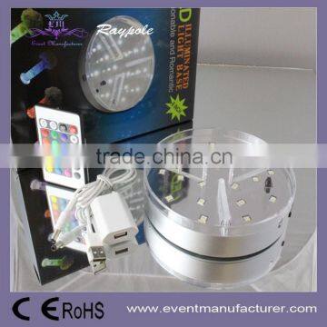 Multicolor 15cm Round Size Under Flower Vase Centerpiece Base LED Wedding Favors photo-2