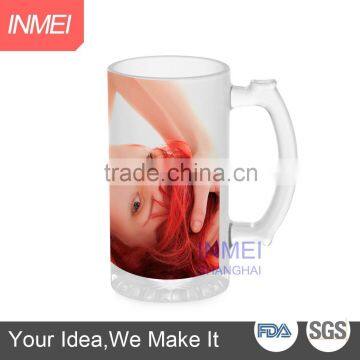 16oz frosted glass beer mug
