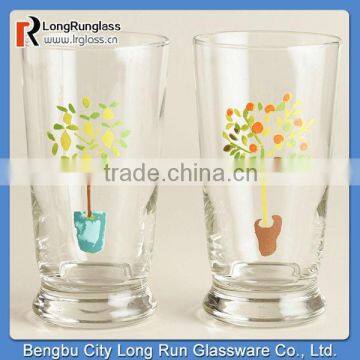 LongRun 300ml Fancy Herb Garden Glass Tumblers Elegant with the Decal