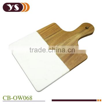 marble & acacia wood cheese board