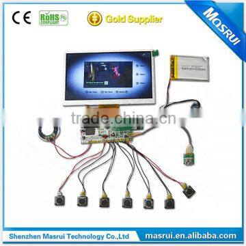 7" TFT video greeting card module for promotion advertising