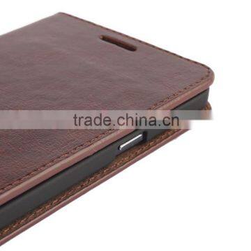 Luxury Mobile Phone Case For Samsung Galaxy A7 Leather Crazy Horse Grain Premium Leather Wallet Flip Holder Cover Case