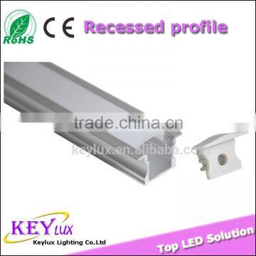 Recessed Anodized Silver Milky Clear Cover Aluminium Flooring Profile