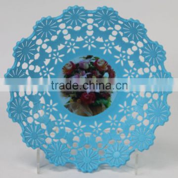 Hot Sale candy color hollow out plastic pp new design flower&butterfly plate