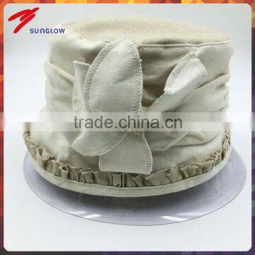 Women's Pretty fashion linen and cotton blank bucket hat