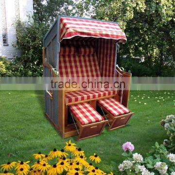 Wicker roofed beach chair