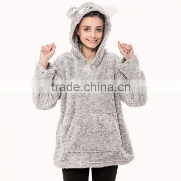 2016 New Snuggle Fleece Embroided Pullover Sweatshirt Plus Size Animal Hoodies Sweatshirt With Ears and Hood photo-4