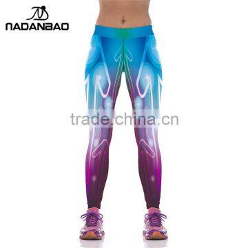 2016 New Design Sports Leggins High Elastic Workout Leggings Printed Women Pants