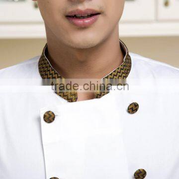 White Customized With Good Quality Double Breasted Cafe Chef Uniform