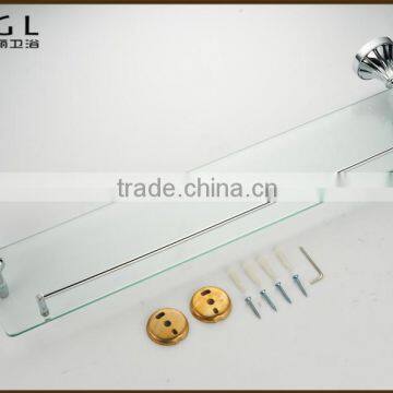 11137 Hot Sale Zinc Alloy Chrome Bathroom Accessories Glass Shelf photo-4
