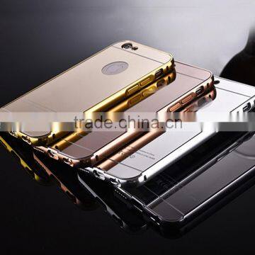 Wholesale Luxury Ultraslim 2 in 1 Detachable Bumper Electroplating Aluminum Metal Mirror Phone Case for iPhone 5 5s 6 6s Plus
