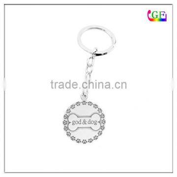 Round charm strap keychain alloy bone keychain