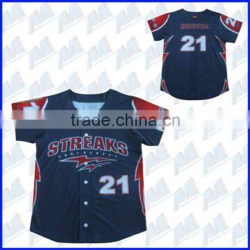 100% polyester adult sublimated baseball uniform