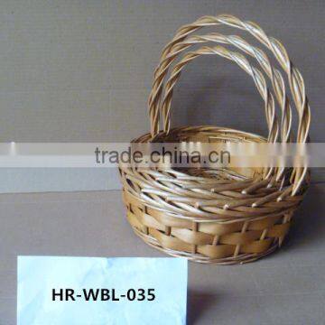 hot sell cheap natural color handled willow storage basket